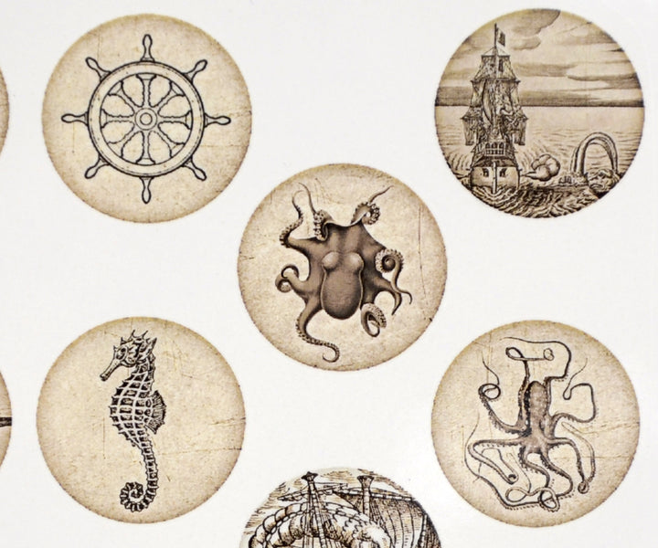 Sailboat and Octopus Decals - Not Food Safe - Cone 017 - Fused Glass 