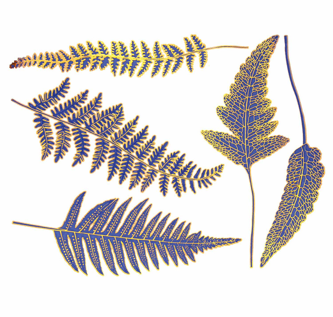 Décalcomanies Fougères bicolores - Céramique Cône 017 - Verre fusionné - Émail