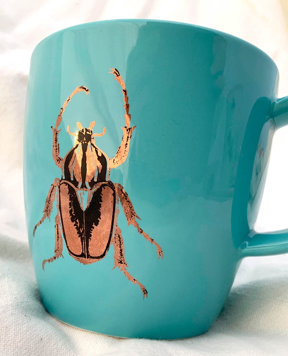 Two-Color Large Scarab Beetle Decals   - Cone 017 - Fused Glass 