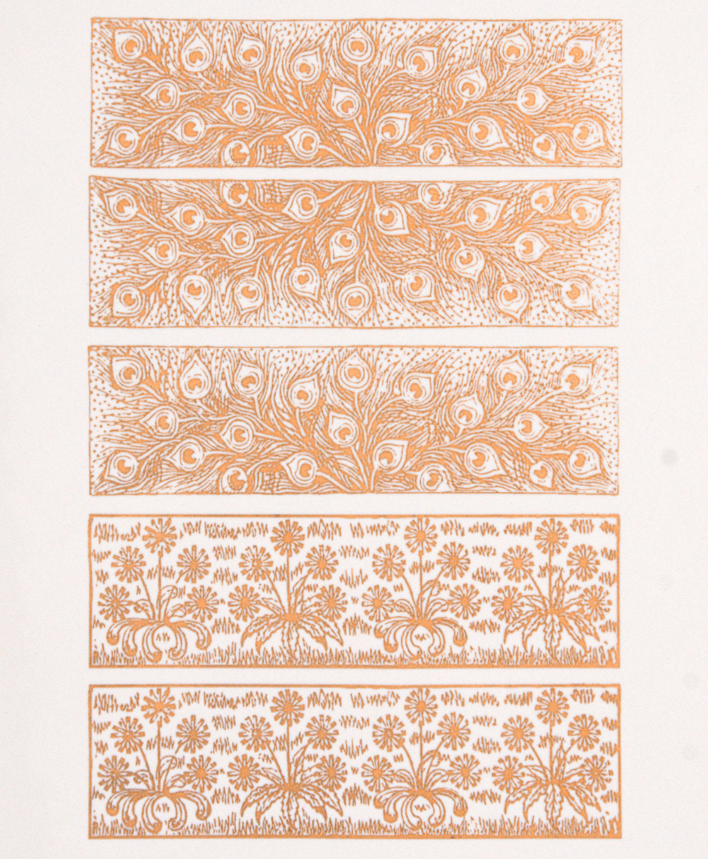 Antique Decorative Rectangle Frieze Decals - Cone 017 - Fused Glass 