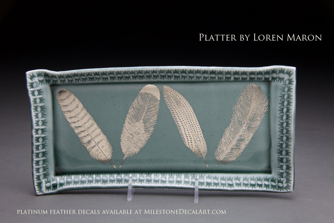 Grande Plume #1 Décalcomanies - Céramique Cône 017 - Verre Fusionné - Émail