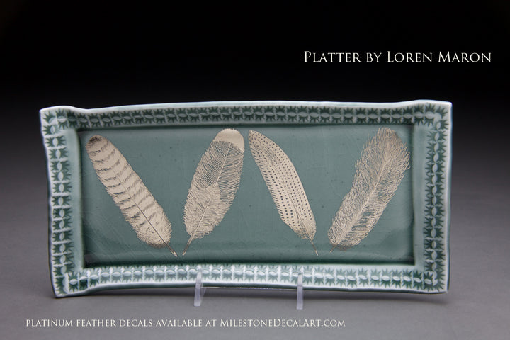 Grande Plume #1 Décalcomanies - Céramique Cône 017 - Verre Fusionné - Émail