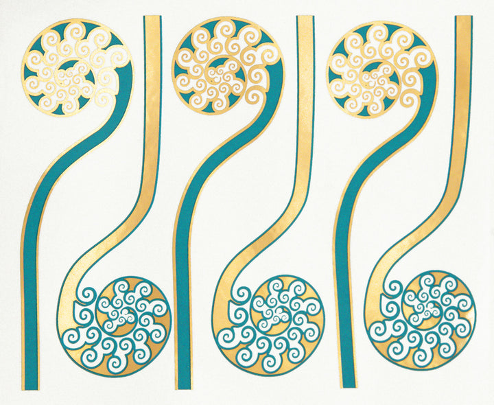 Two-Color Fiddlehead Fern Decals - Cone 017 - Fused Glass 