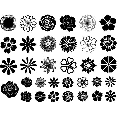 Petites Fleurs Décalcomanies - Céramique Cône 017 - Verre Fusionné - Émail