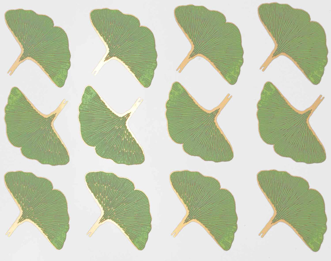 Décalcomanies Feuille de ginkgo bicolore - Céramique Cône 017 - Verre fusionné - Émail