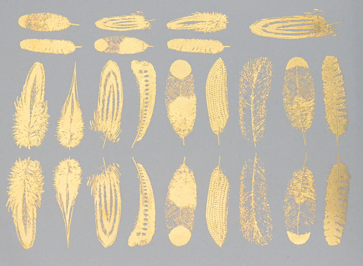 Kleine Federaufkleber - Glaswaren - Emaille