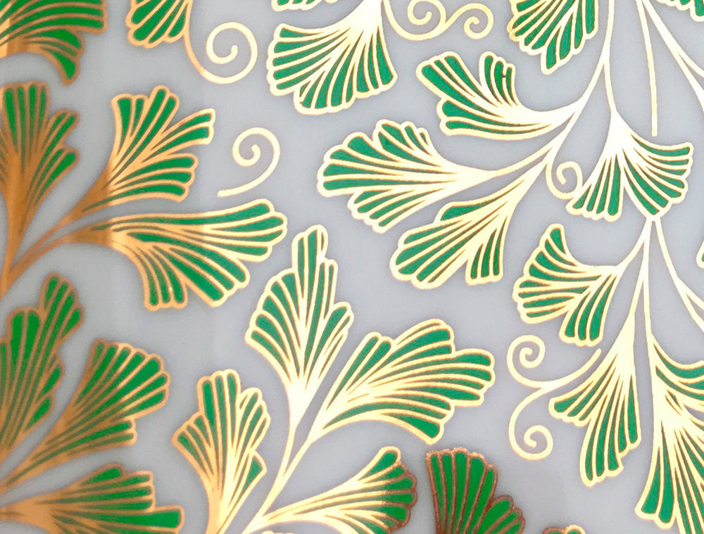 Aufkleber mit zweifarbigem Farnmuster – Kegel 017 – geschmolzenes Glas