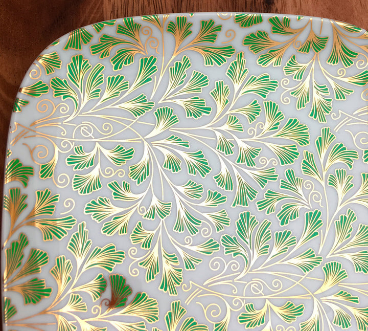 Aufkleber mit zweifarbigem Farnmuster – Kegel 017 – geschmolzenes Glas