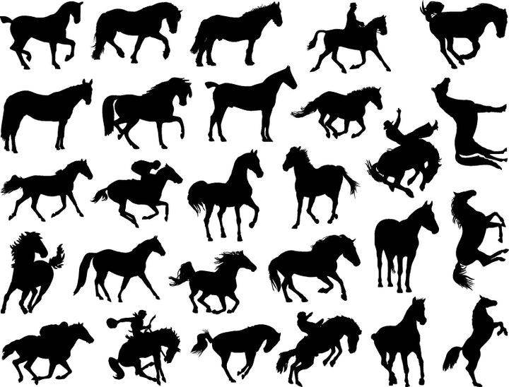 Silhouette de cheval Décalcomanies - Céramique Cône 017 - Verre fusionné - Émail