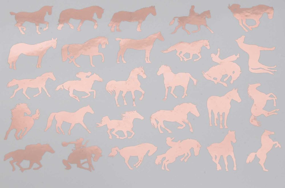 Horse Silhouette Decals - Cone 017 - Fused Glass 