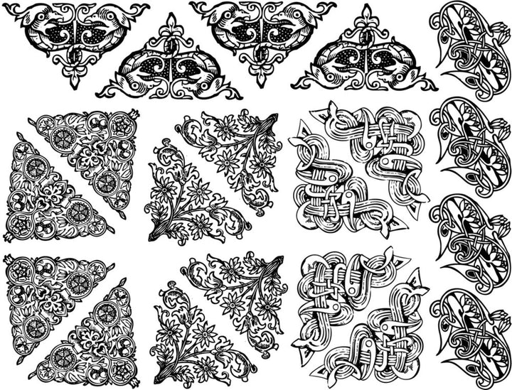 Decorative Corner and Triangle Decals - Cone 017 - Fused Glass 