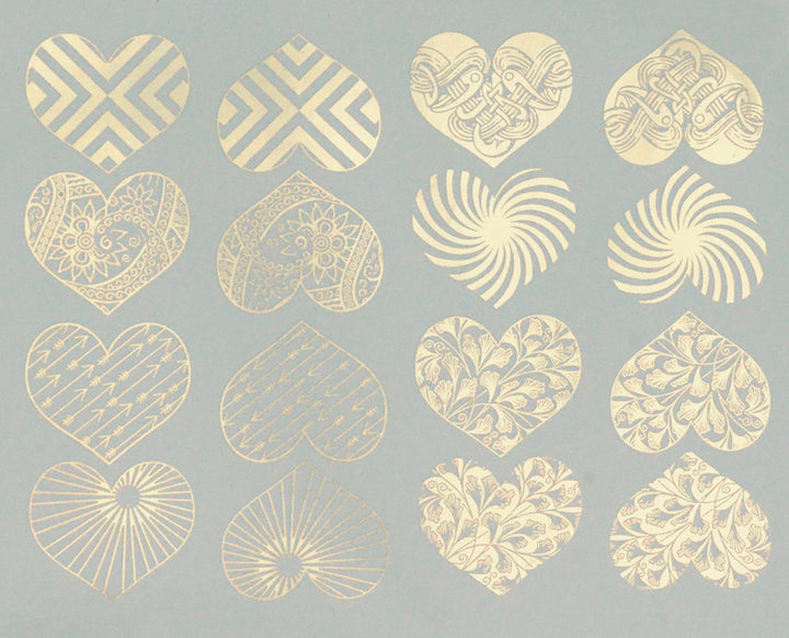 Modern Heart Decals - Cone 017 - Fused Glass 