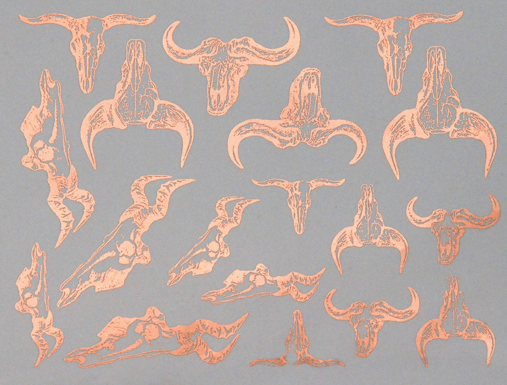 Bull Skull Decals - Cone 017 - Fused Glass 