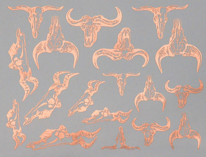 Bull Skull Decals - Cone 017 - Fused Glass 