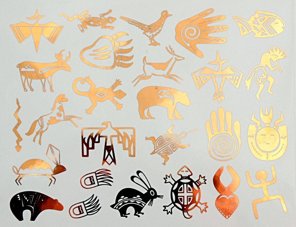 Native American Indian Decals with Kokopelli - Cone 017 - Fused Glass 