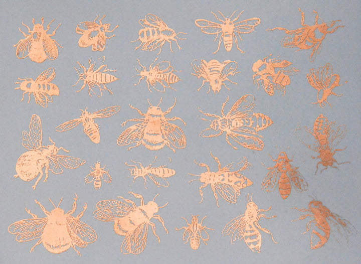 Vintage Bees Decals   - Cone 017 - Fused Glass 