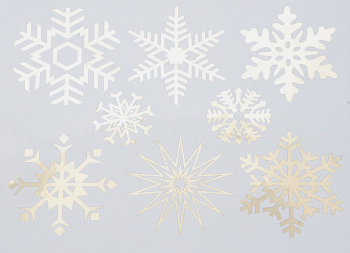 Large Snowflake Decals - Cone 017 - Fused Glass 
