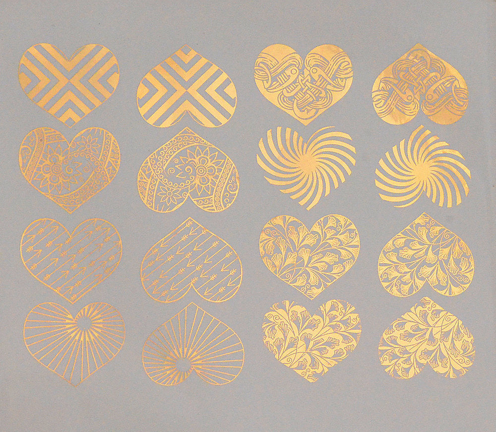 Modern Heart Decals - Cone 017 - Fused Glass 