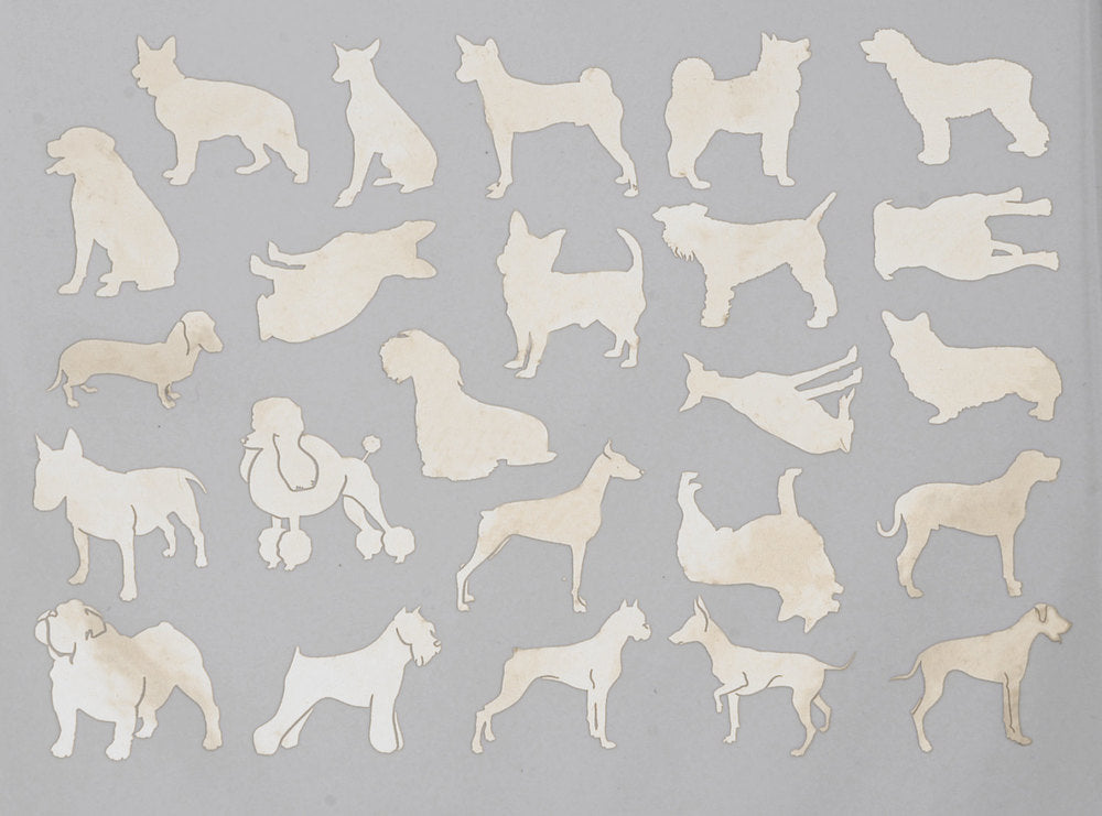 Dog Silhouette Decals - Cone 017 - Fused Glass 