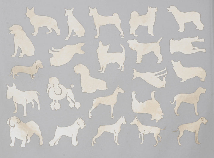 Dog Silhouette Decals - Cone 017 - Fused Glass 
