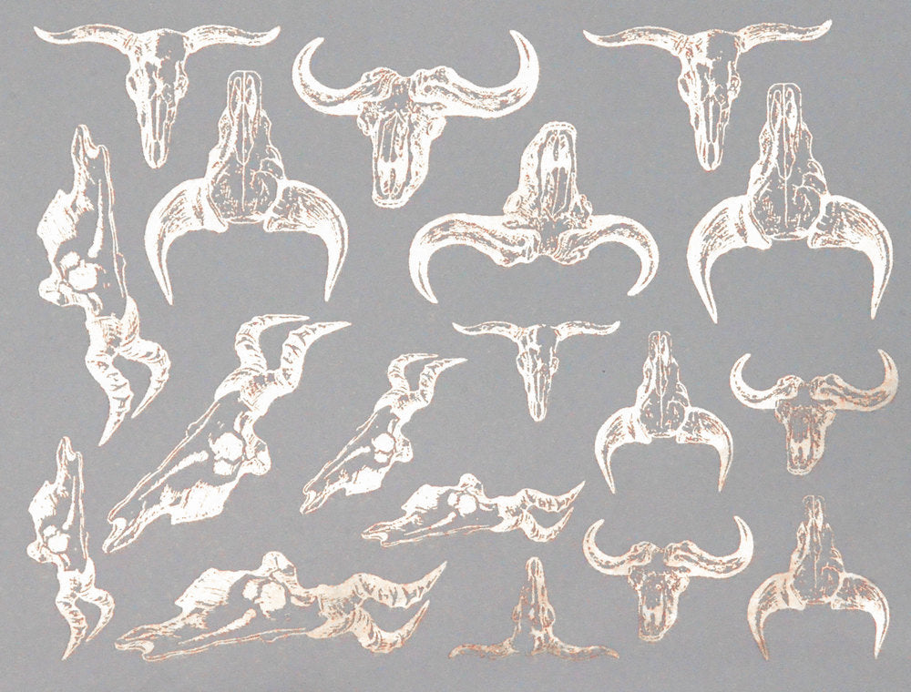 Bull Skull Decals - Cone 017 - Fused Glass 
