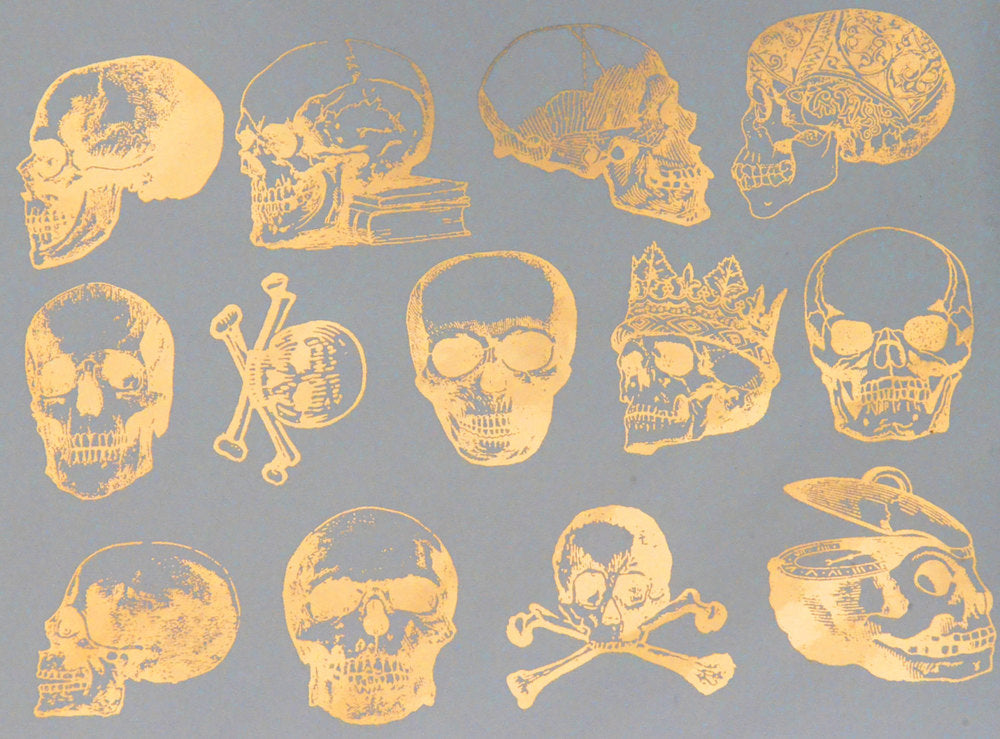 Vintage Skull Decals - Cone 017 - Fused Glass 