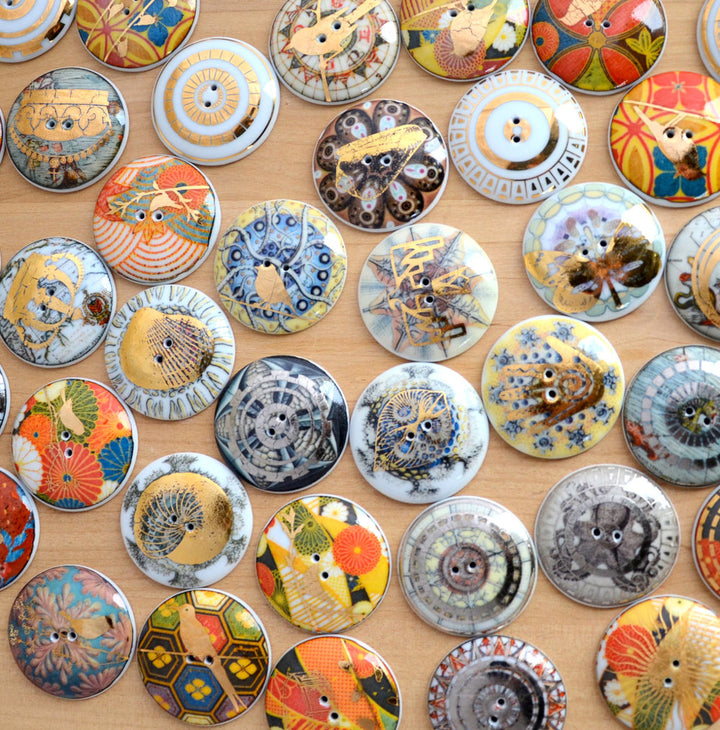 Antique Map Circle Decals - Not Food Safe - Cone 017 - Fused Glass 