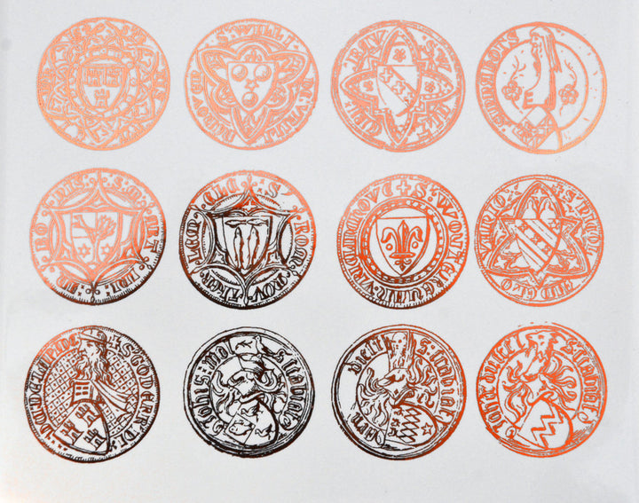 Antique Coin and Seal Decals - Glassware - Cone 021 