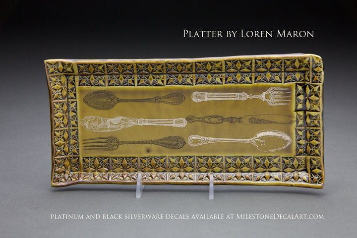 Antique Silverware Decals - Ceramic Cone 017 - Fused Glass - Enamel