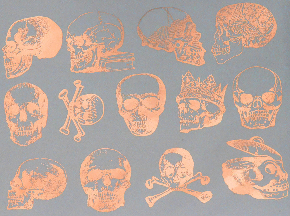 Vintage Skull Decals - Glassware - Cone 021 