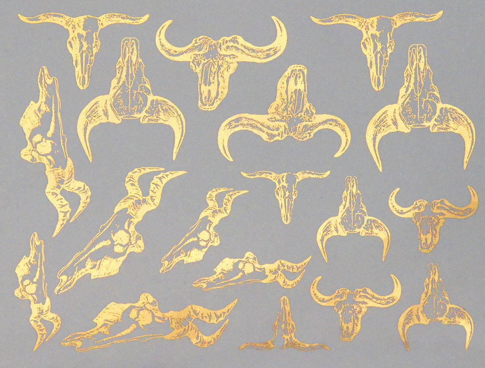 Bull Skull Decals - Cone 017 - Fused Glass 