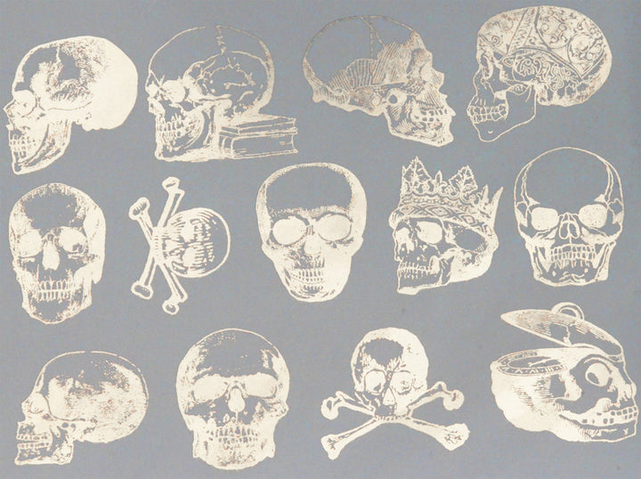 Vintage Skull Decals - Cone 017 - Fused Glass 