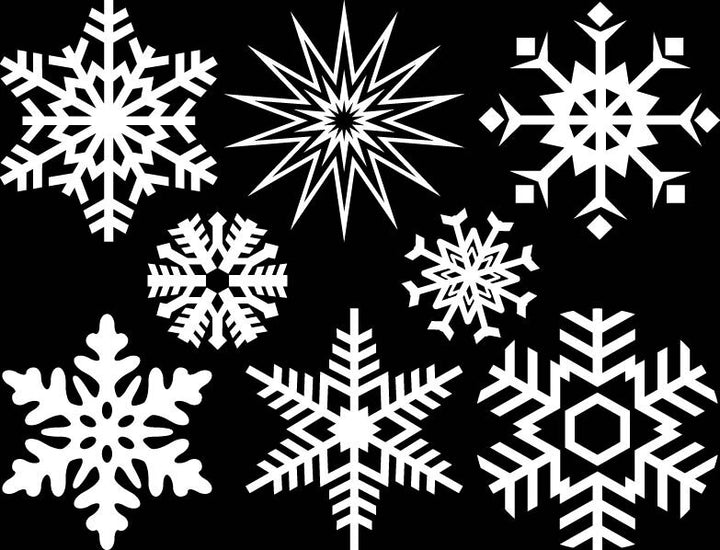 GLOW in the Dark Large Snowflake Decals - Glassware - Cone 021 