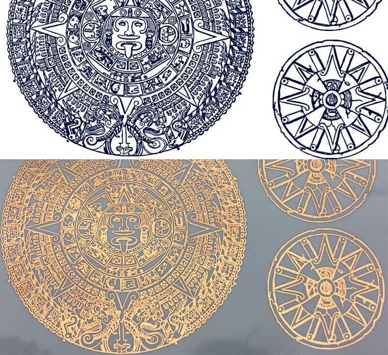 Mayan Calendar Decals - Cone 017 - Fused Glass 
