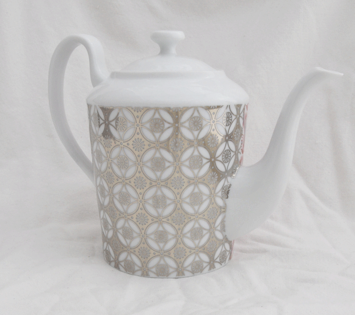 Aufkleber mit sich wiederholendem Blumenmuster – Glaswaren – Emaille