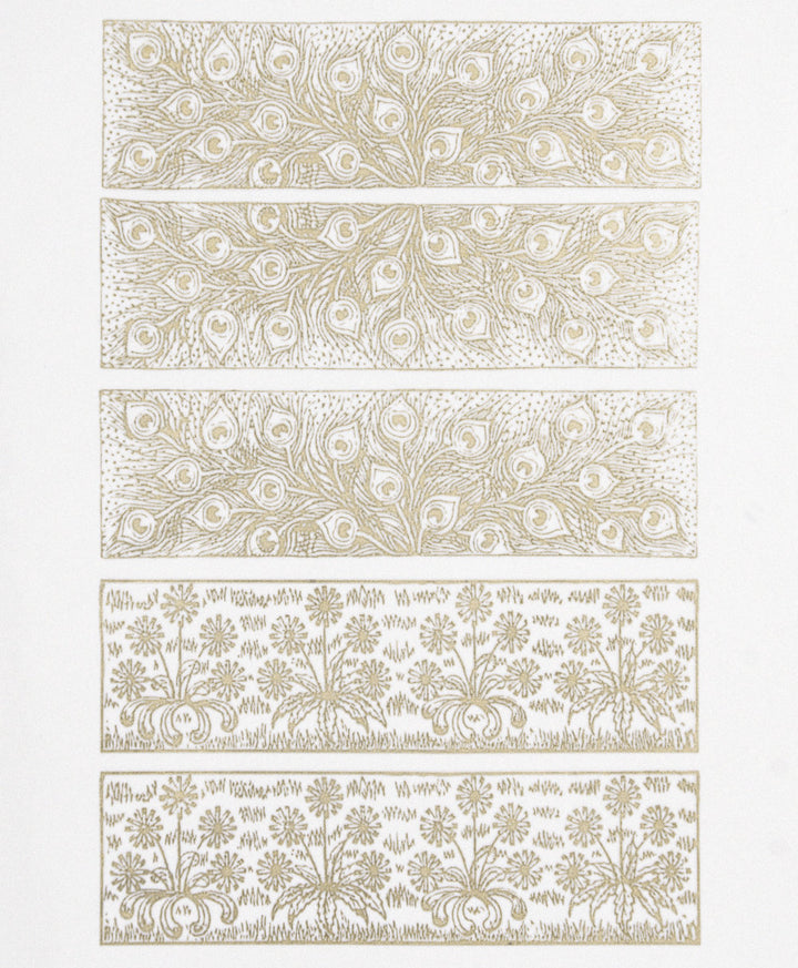 Antique Decorative Rectangle Frieze Decals - Cone 017 - Fused Glass 