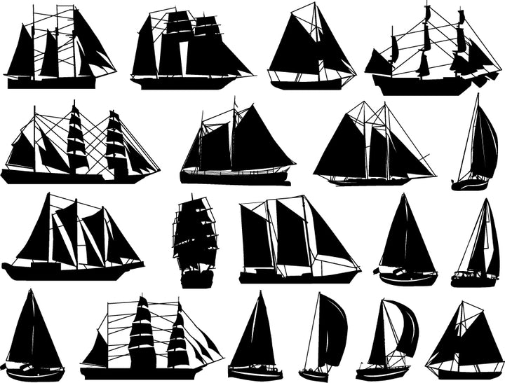 Segelboot-Aufkleber - Keramikkegel 6 - Inglasur 