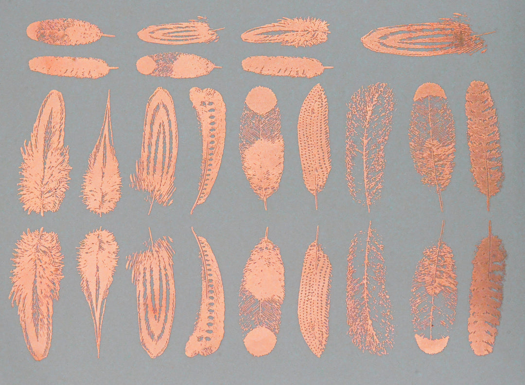 Kleine Federaufkleber - Glaswaren - Emaille