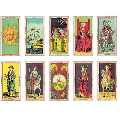 Carte de Tarot Française Antique n°2 Décalcomanies - En-glaçure 2000°F/1100°C