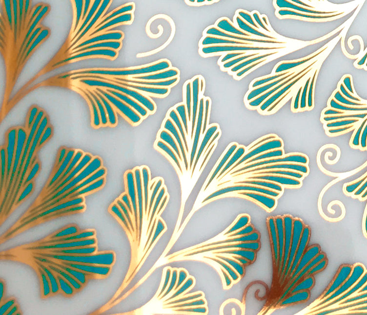 Aufkleber mit zweifarbigem Farnmuster – Kegel 017 – geschmolzenes Glas