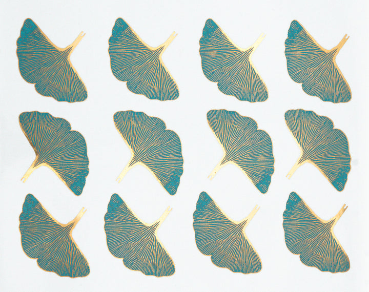 Décalcomanies Feuille de ginkgo bicolore - Céramique Cône 017 - Verre fusionné - Émail