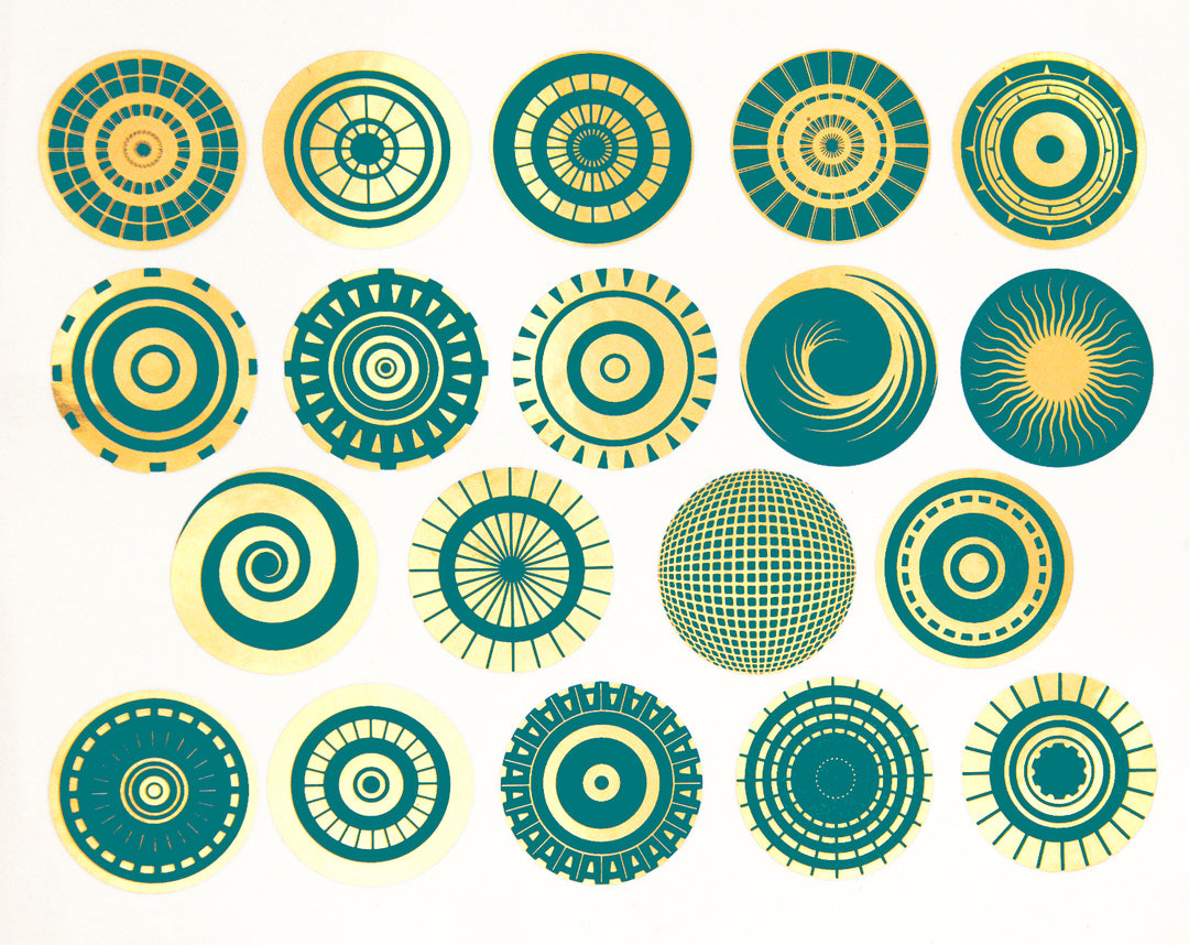 Kleine Kreis-Aufkleber - Kegel 017 - Geschmolzenes Glas